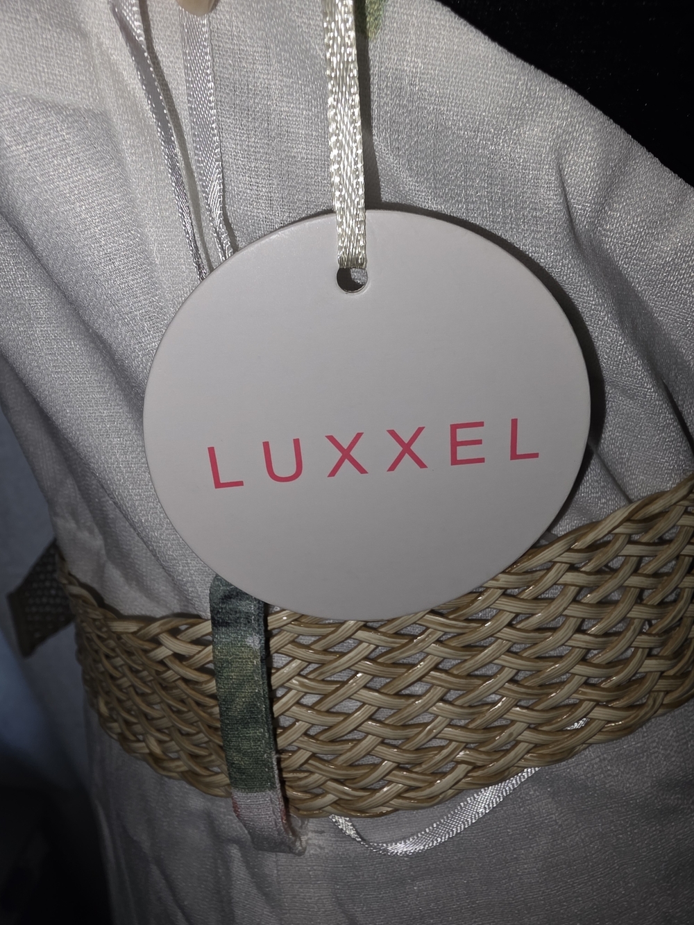 Luxxel White Floral Halter Maxi Dress with Pink & Green Accents - Picture 3 of 5